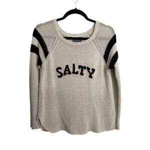 Wooden Ships Sweater Womens XS/S Beige Salty Raglan Knit Pullover Crew Striped
